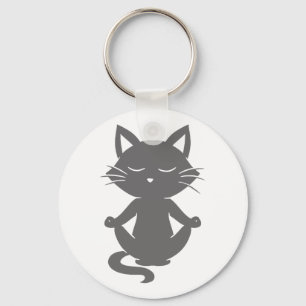 Cute in meditatie - Kies achtergrondkleur Sleutelhanger