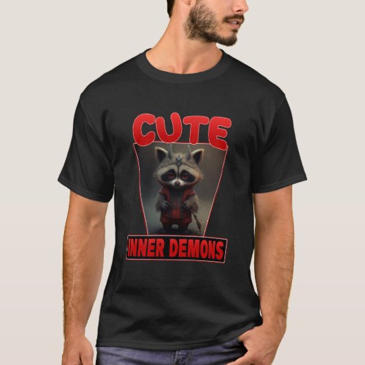 Cute Inner Demons  Trash Panda Devil Raccoon T-shirt (Voorkant)