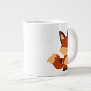 Cute Innocent Cartoon Fox Jumbo Mok
