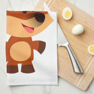 Cute Innocent Cartoon Fox Kitchen Towel Theedoek