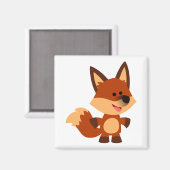 Cute Innocent Cartoon Fox Magnet Magneet (Voorkant / Achterkant)