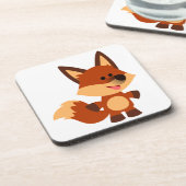 Cute Innocent Cartoon Fox Onderzetters Set (Linkerzijde)