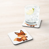 Cute Innocent Cartoon Fox Onderzetters Set (Rechterzijde)