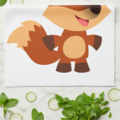 Cute Innocent Cartoon Fox serviette de cuisine (Plié)
