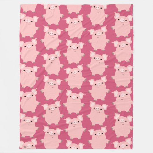 Cute Inquisition Cartoon Pigs Fleece Blanket (Voorkant)