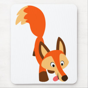 Cute Inquisitive Cartoon Fox Mousepad Muismat