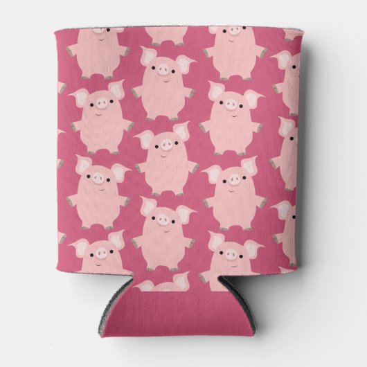 Cute Inquisitive Cartoon Pigs Can/Bottle Glacière (Devant)