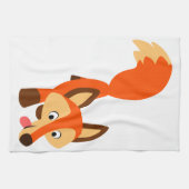 Cute Inquistive Cartoon Fox Serviette de cuisine (Horizontal)