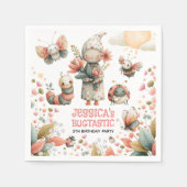 Cute Insects Pastel BUGTASTIC Kids Birthday Party Servet (Voorkant)