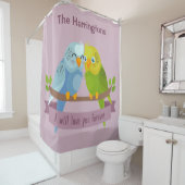 Cute Inséparables nom personnalisé rideau de douch (En situation)