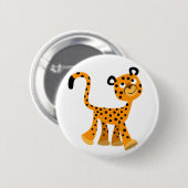 Cute Insouciant Cartoon Cheetah Button Badge (Voorkant /achterkant)