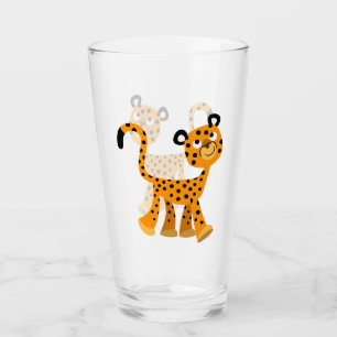 Cute Insouciant Cartoon Cheetah Glas