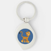 Cute Insouciant Cartoon Cheetah Metal Sleutelhange Sleutelhanger (Voorkant)
