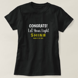 Cute Inspirational Bible Verse Graduation Black T-shirt