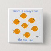 Cute Inspirerend Goldfish Button (Voorkant)