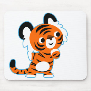 Cute Interested Cartoon Tiger Mousepad Muismat