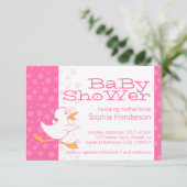 Cute invitation baby shower rose (Debout devant)