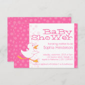 Cute invitation baby shower rose (Devant / Derrière)