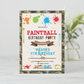Cute invitation de la fête de l'armée de paintball (Debout devant)