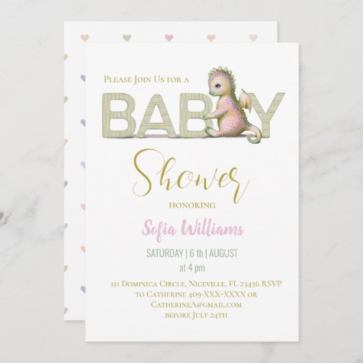 Cute invitation dragon (Devant / Derrière)