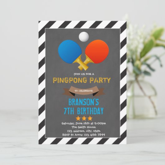Cute invitation ping pong (Debout devant)