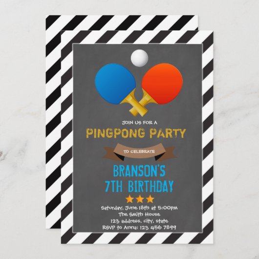 Cute invitation ping pong (Devant / Derrière)