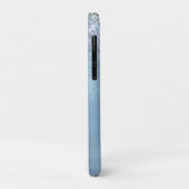 Cute iridescen ice blue faux monogram Case-Mate iPhone case (Achterkant/links)