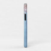 Cute iridescen ice blue faux monogram Case-Mate iPhone case (Achterkant/rechts)