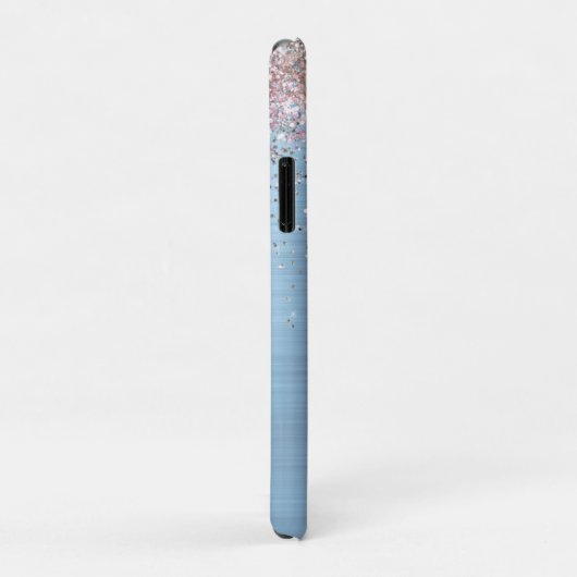 Cute iridescen ice blue faux monogram Case-Mate iPhone case (Achterkant/rechts)