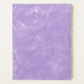 Cute iridescen lila paarse faux glitter monogram planner (Achterkant)