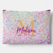 Cute iridescent Animal print glitter monogram Etui (Voorkant)