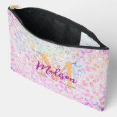 Cute iridescent Animal print glitter monogram Etui (Open)