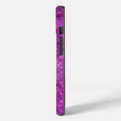 Cute iridescent fuchsia gold faux glitter monogram Case-Mate iPhone case (Achterkant / Links)