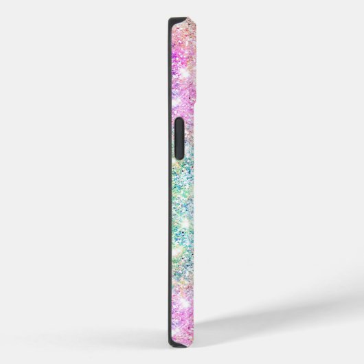 Cute iridescent roze faux glitter monogram Case-Mate iPhone case (Achterkant / Rechts)