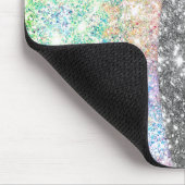 Cute iridescent roze faux glitter monogram muismat (Hoek)