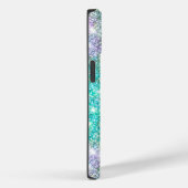 Cute iridescent unicorn blue faux monogram Case-Mate iPhone case (Achterkant / Rechts)