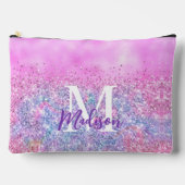 Cute iridescent unicorn ombre glitter monogram etui (Voorkant)