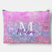 Cute iridescent unicorn ombre glitter monogram etui (Achterkant)