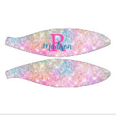 Cute iridescent unicorn roze faux glitter monogram basketbal (Panelen)