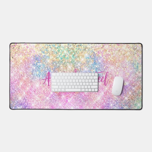 Cute iridescente licorne or parties scintillant (Clavier et souris)