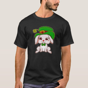 Cute Irish Bunny Rabbit in Bow Stropdas Funny St P T-shirt