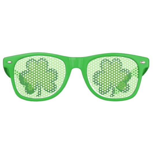 Cute Irish Clover St.Patrick's Day Retro Zonnebril (Voorkant)