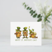 Cute Irish Gnomes Custom Happy St Patrick's Day Feestdagenkaart (Staand voorkant)
