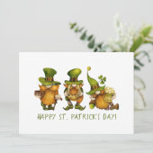 Cute Irish Gnomes Custom St Patrick's Day Feestdagenkaart (Staand voorkant)