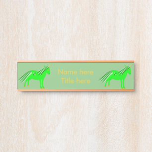 Cute Irish Green en Gold Unicorn Custom Deurbordje
