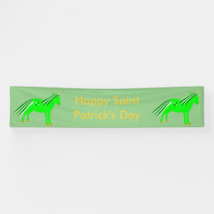Cute Irish Green en Gold Unicorn Custom Spandoek