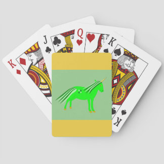 Cute Irish Green en Gold Unicorn Pokerkaarten