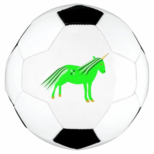 Cute Irish Green en Gold Unicorn Voetbal (Voorkant)
