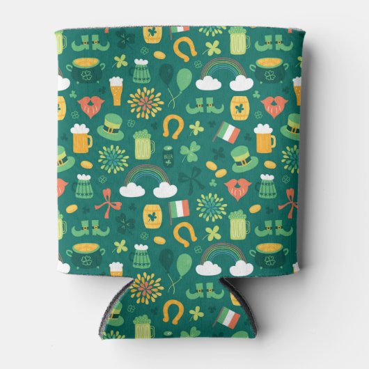 Cute Irish Icon Pattern Blikjeskoeler (Voorkant)