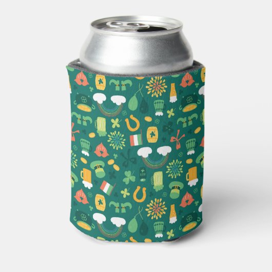 Cute Irish Icon Pattern Blikjeskoeler (Blikje Achterkant)